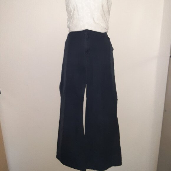 Navy Blue Khakis -Old Navy * Y2K * Sz 8 * 32x30 * Flare Bell Wide * Pant Only * - Picture 6 of 12
